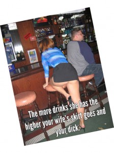 Drunk slutwife in amateur cuckold in a bar!